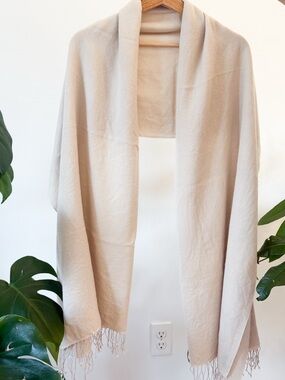 Bajra Luxury Light Beige Women's Wrap Scarf - Cashmere Silk Shawl/Wrap